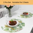 thumbnail image 5 of Tropical Plant Round 13 Inch Placemats Set of 2, Summer Watercolor Green Palm Leaves HeatResistant Non Slip Place Mats for Dining Table, Wipeable Braided Kitchen Table Mats for Housewarming, 5 of 9