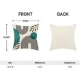 thumbnail image 5 of Boho Summer Pillow Covers 18x18 Inch 2 Pcs, Aqua Teal and Tropical Leaf Outdoor Decorative Throw Pillows, Mid Century Abstract Art Farmhouse Decor Pillowcase Linen Cushion Cover for Couch Sofa, 5 of 6