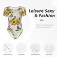 thumbnail image 4 of Fotbe Bird Sunflowers Body de Mujer con Cuello Redondo y Mangas Cortas, Sin Mangas Ajustado, Suave, Cómodo y Básico-Large, 4 of 7