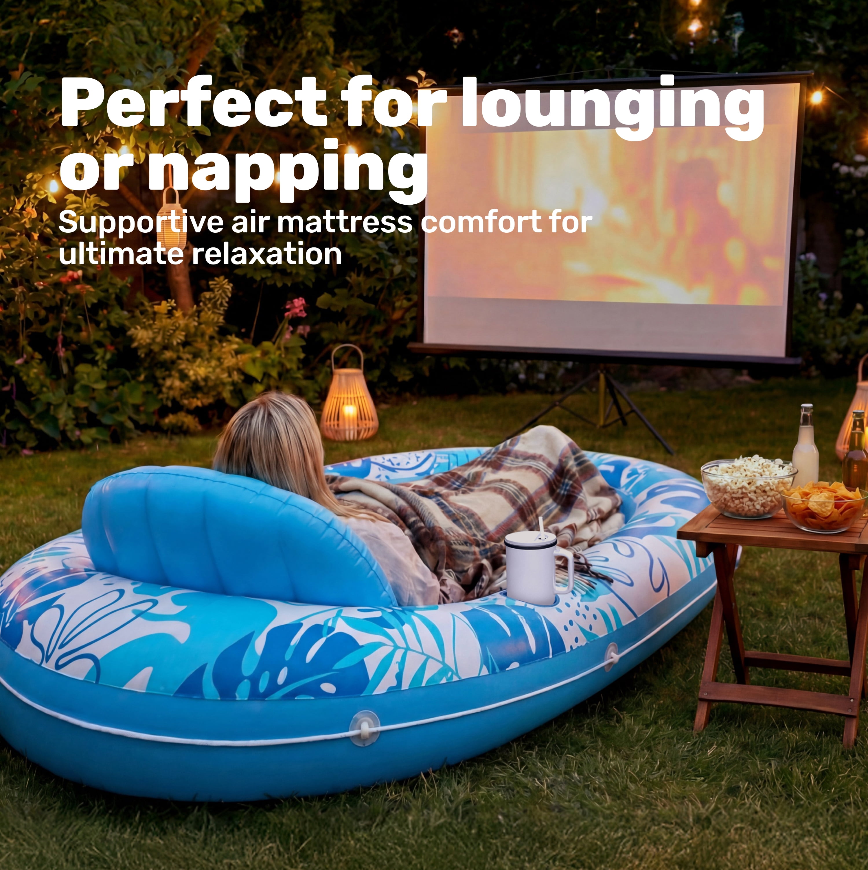 SLOOSH Inflatable Tanning Pool Lounger Float, 70" x 50" Oval Suntan Tub Floatie for Adults, Tanning Pool Suntan Tub Raft Floatie, Sunbathing Bed Lounge for Summer Water Party