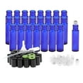 thumbnail image 1 of lionlar Essential Oil Roller Bottles 10mL ( Clear Glass Bottle , 24 Pack, Stainless Blue, 1 of 9