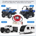 thumbnail image 2 of Dual Battery Isolator Kit 12V 140Amp Voltage Sensitive Relay Replacement For Trucks Vehicle ATV UTV Boat Camper 4WD Rzr RV Car Watercraft Marine VSR Double Battery Automatic Charger & Wiring Cable Kit, 2 of 4