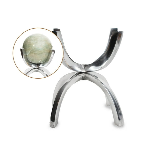 My Shelfie - Modern Silver Claw Rock Display Stand, Crystal Holder with Invertable Design, Crystal Display Holds Crystals From 2-5 Inches, Handmade Aluminum Rock Stands for Display, Large