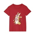 thumbnail image 4 of Riecok Easter Bunny Shirt Toddler Boys Girls Short Sleeve T-Shirts for Boys Summer Clothes Boys or Girls Toddler T-Shirt 3 T Red, 4 of 5