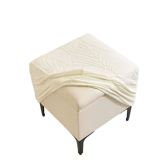 FURMORA Ottoman Cover,Square Ottoman Cover Square,Home and Hotel Use Ottoman Cover Rectangular,Beige,33-45.7*33-45.7*38.1-45.7cm