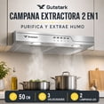 thumbnail image 2 of Campana extractora purificadora Gutstark Home Acero Inox 50x44.5x12 cm 200 A 300 m3/h, 2 of 9