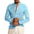 thumbnail image 2 of TRKIYQC Camisa de Hombre, Camisa de Manga Larga con Botones, Tops sólidos de otoño, Ropa de Calle para Diario Informal TRKIYQC moda, 2 of 5