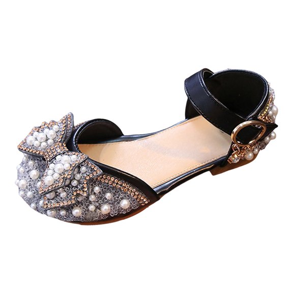 BOBOGOJP Girl's Ballet Flats Non-Slip Soft Mary Jane Walking Party Dress Shoes for Toddler/Little Kid/Big Kid Black for Size 12