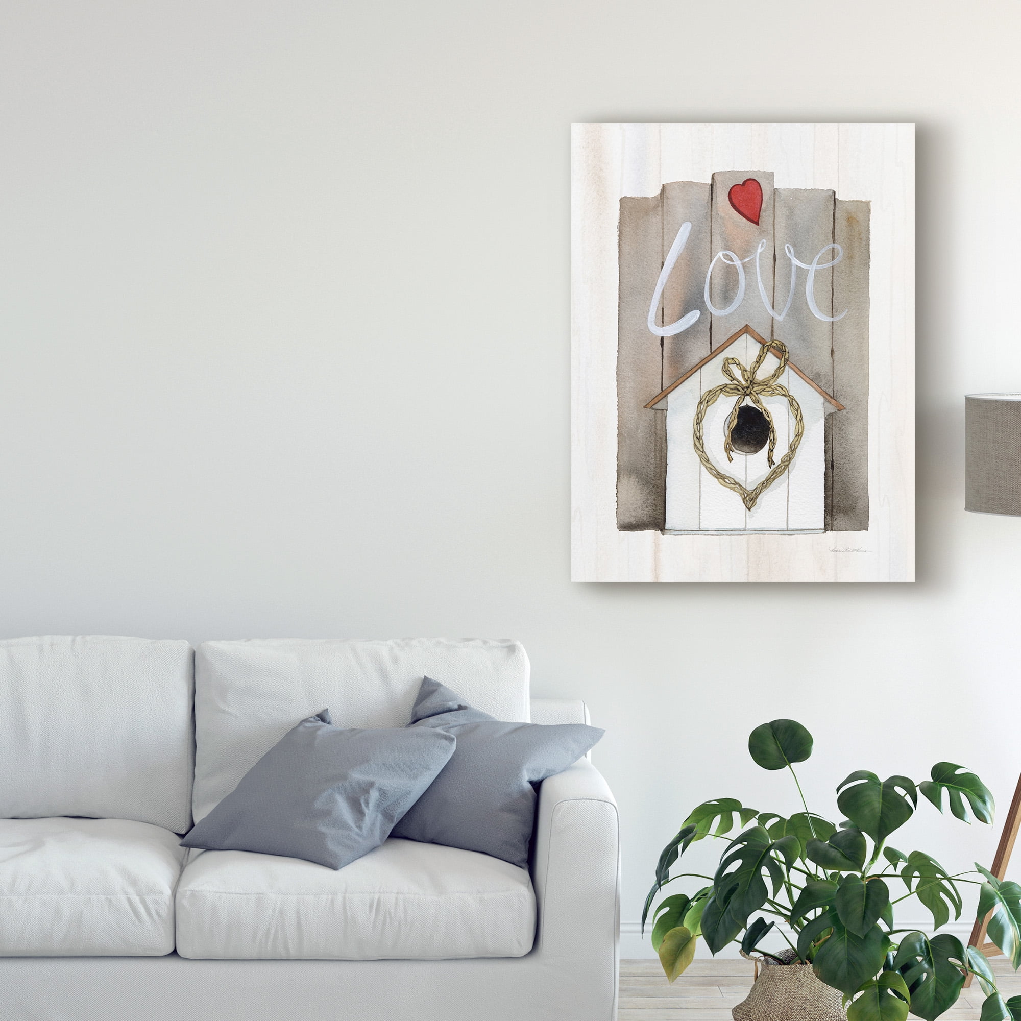 Trademark Fine Art 'Rustic Valentine Birdhouse' Canvas Art by Kathleen Parr McKenna