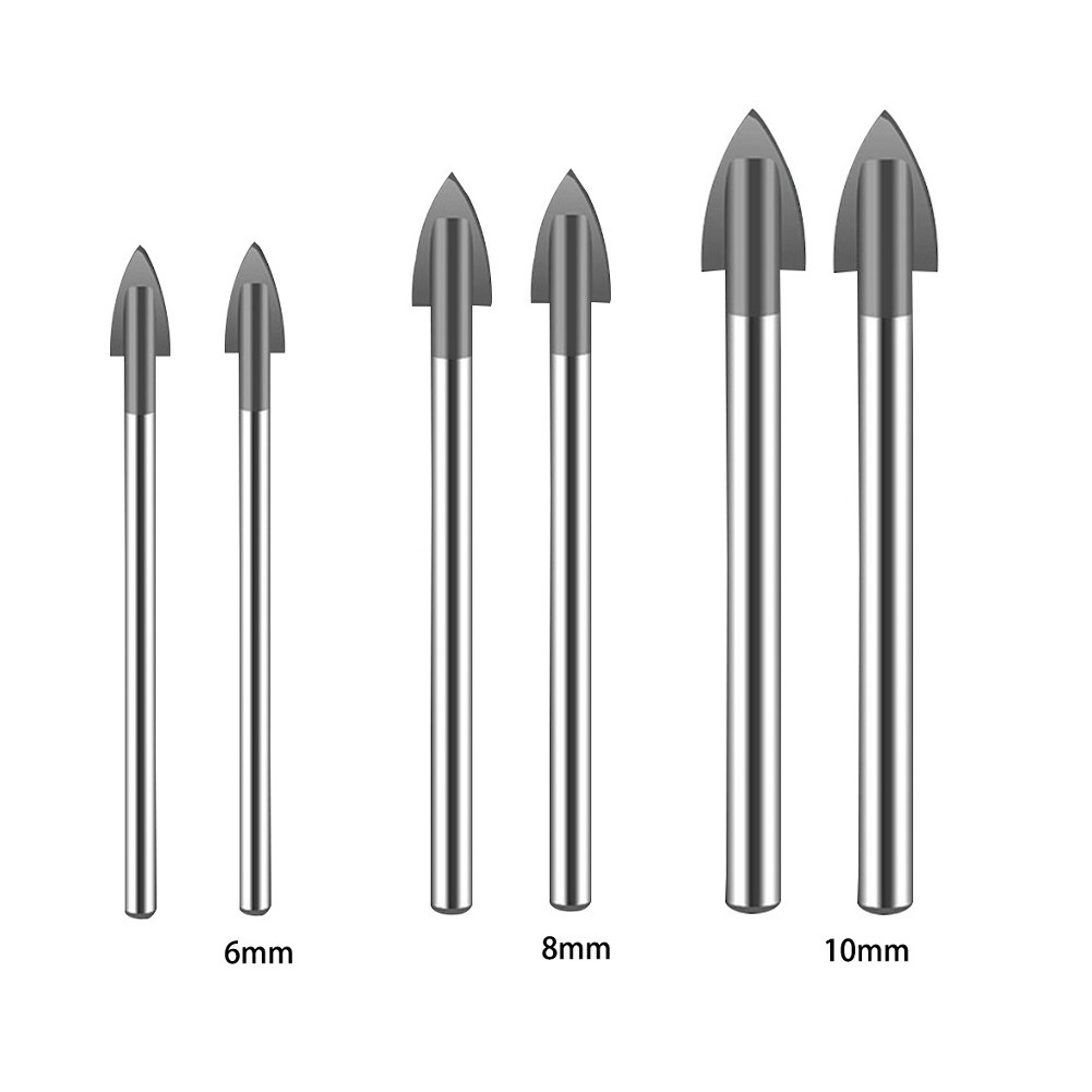 Fule 6pcs 6/8/10mm Glass Drill Bit Tungsten Carbide Tipped Ceramic Tile
