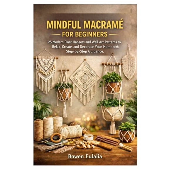 Mindful MacramÃ© for Beginners: 25 Modern Plant Hangers and Wall Art Patterns to Relax, Create, and Decorate Your Home wi, (Paperback)