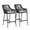 2 Pcs-Black, variant on JOIVI Outdoor Wicker Bar Stools, 2 Piece Patio Bar Height Chairs with Cushions, All-Weather Rope Height Stools w/ Armrest and Footrest for Indoor, Garden, Poolside, Lawn, Backyard, Black