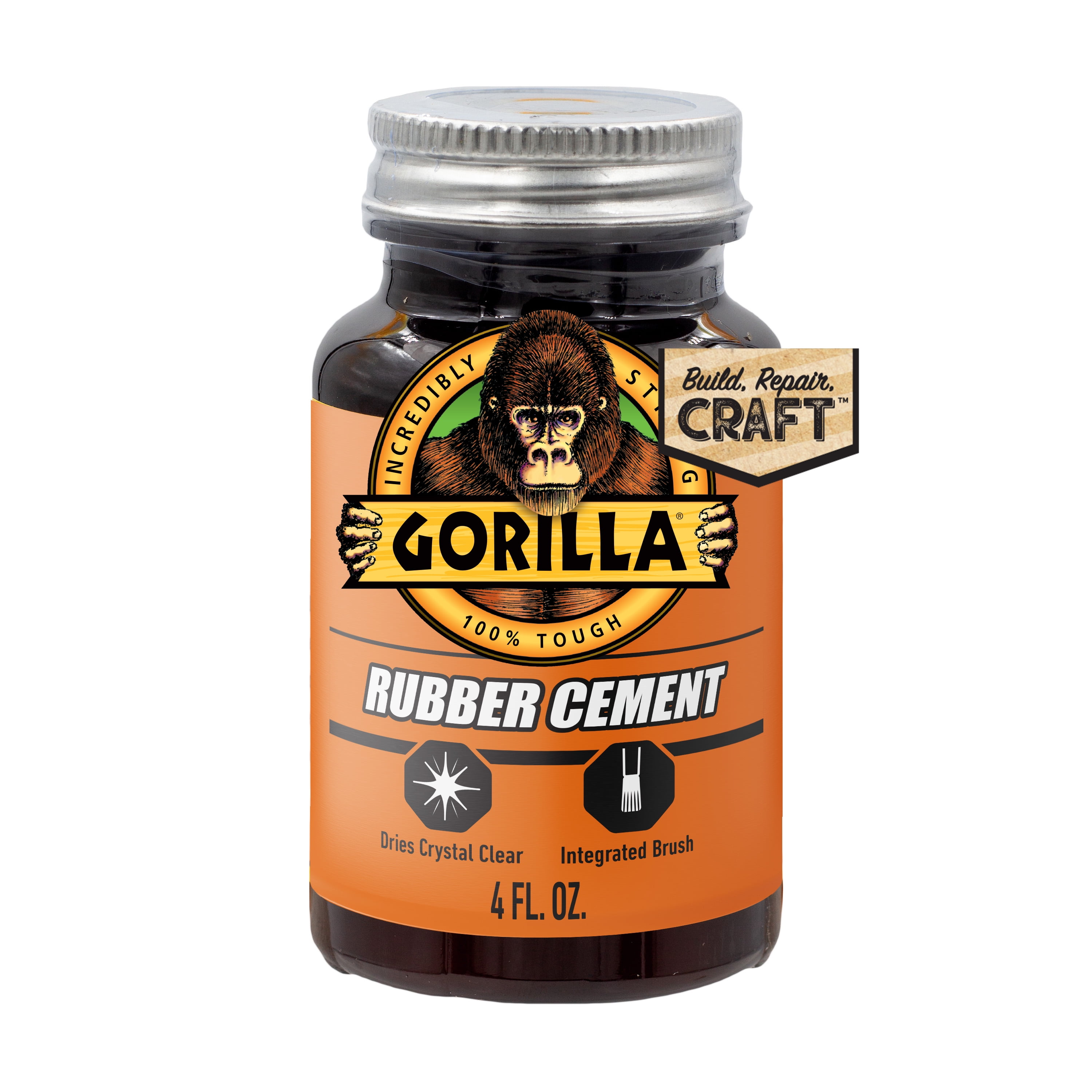 Elmer's No-Wrinkle Rubber Cement with Brush, 8 oz, Photo-Safe