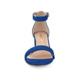 thumbnail image 6 of BLISSFUL STEP Women's Shoes Open Toe Mid Block Heel Ankle Strap Faux Suede Sandals Dark Blue 10.5, 6 of 7