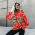 thumbnail image 4 of COEQINE Sweatshirts Pullover Women's Hoodies Long Sleeves Tops Oversized Crewneck Fit Soft Loose Hooded Sweatshirt Fashion Y2K Christmas Deer and Christmas Tree Casual Wear, M, 4 of 7