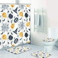 thumbnail image 3 of Green Pumpkins Bathroom Set with Shower Curtain and Rugs Accessories, Pumpkin Harvest Shower Curtain Set, Autumn Leaves Shower Curtain for Bathroom Fall Bathroom Decor 4 Pcs, 3 of 7