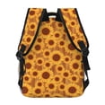 thumbnail image 4 of Xecao Brown Wood Grain Sunflower A Backpack, a stylish and functional choice for both men and women, is the perfect basic bookbag for college, work, or travel, 4 of 5