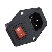 URBEST 10A 250V AC Rocker Switch 3 Pin IEC320 C14 Inlet Module Plug Fuse