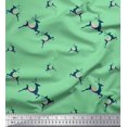 thumbnail image 1 of Soimoi Tissu en Coton Vert Imprimé de Rennes pour Couture, Largeur 42 Pouces, 1 of 3