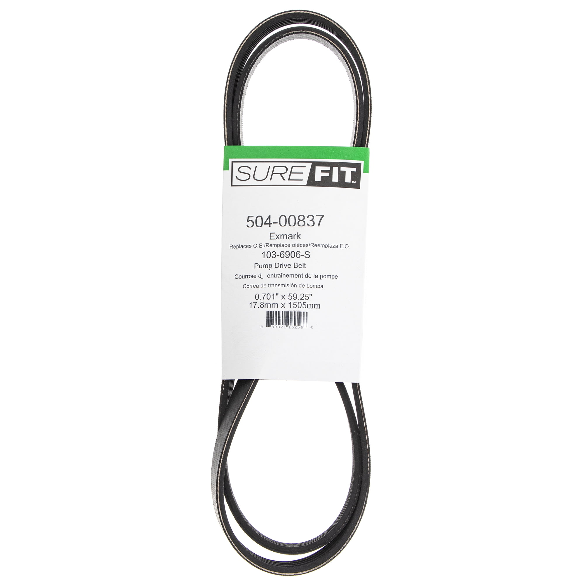 Surefit Pump Drive Belt Replacement For Exmark 103 9606 103 9606 S 52 60 72 Lazer Z Ac As Lc Lawn Mowers Walmart Com