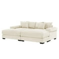 thumbnail image 3 of 2-seater 92" Oversized Cloud Modular Sectional Couch, Soft Corduroy Fabric with Two Ottoman,Deep Seat Wide Armrests, Ergonomic Design Easy Assembly, Soft Corduroy for Living Rooms Lounges (White), 3 of 11