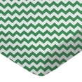 thumbnail image 1 of SheetWorld Fitted 100% Cotton Percale Square Play Yard Sheet Fits Joovy 38 x 38, Forest Green Chevron Zigzag, 1 of 5