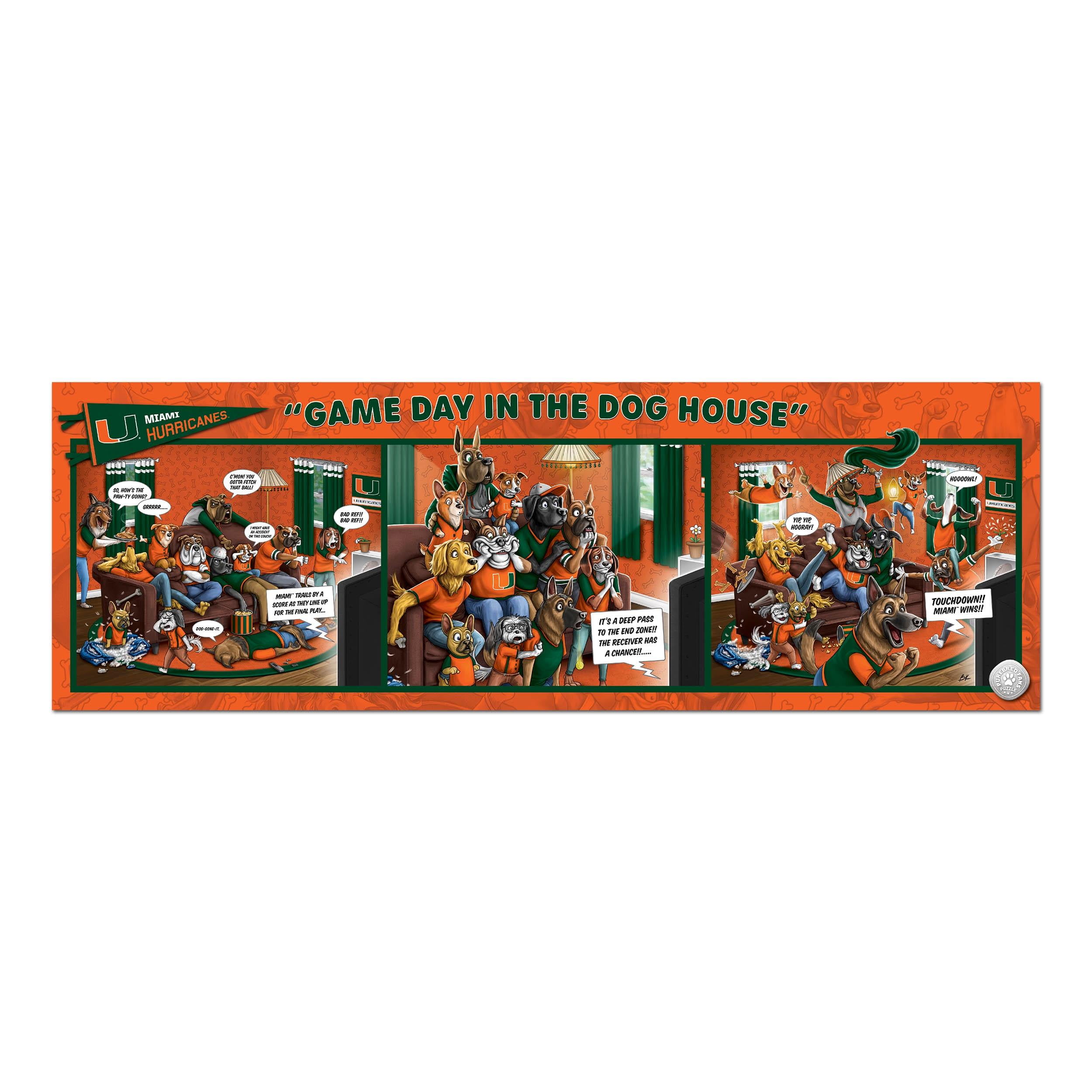 YouTheFan NCAA Miami Hurricanes Purebred Fans Gameday in the Dog House 1000PC Puzzle