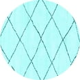 thumbnail image 1 of Ahgly Company Indoor Round Solid Light Blue Modern Area Rugs, 5' Round, 1 of 4