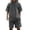 Dark Gray, variant on Men's Two Piece Outfit French Terry Short Sleeve Shorts Set Loose Fit Casual Summer Outfit Lightweight Breathable Loungewear,Black XL