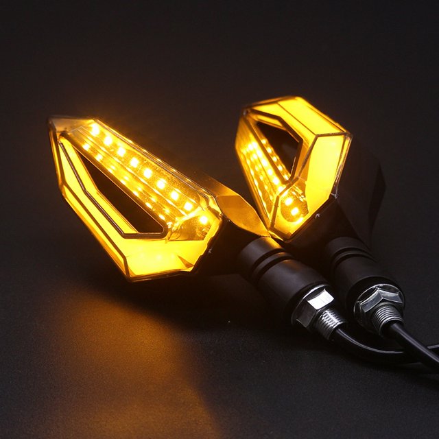 LED Forma De Cuchillo Indicadores De Señal De Giro Light2pcs Motocicleta 12V Ámbar Intermitente Super Brillante Lámpara Para Honda Yamaha Suzuki
