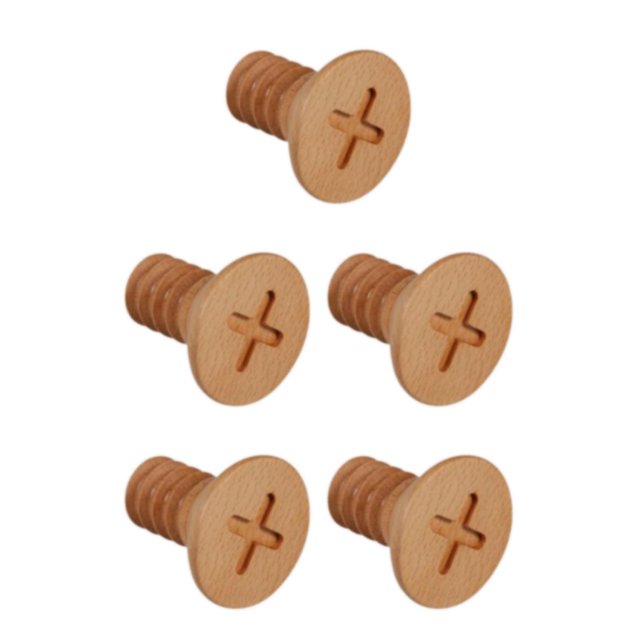 kurtrusly Crochet en Bois d'Érable Moderne Vis Murale Nordique Premium pour Organisation de Garde-Robe Design Rond Croisé 5.5x6cm 5Set