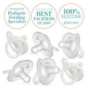 Evenflo Balance + Stage 1 Cylindrical Silicone Baby Pacifiers for Ages 0 Months+, Pack of 6