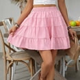 thumbnail image 7 of Maoxin Skirts for Women Fashion Women's Solid Ruffle High Elastic Waist Mini Casual Skirts ,Pink,XL, 7 of 7
