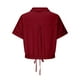 thumbnail image 5 of Vestidos Casuales Para Mujer, Blusas De Mujer De Moda Blusa corta de lino con solapa y botones sueltos para mujer, ropa de trabajo de verano, 5 of 6