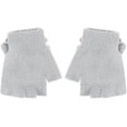 thumbnail image 4 of Guantes sin dedos con solapa para niños, lindos mitones de zorro, elásticos, convertibles, de punto, para invierno, 4 of 4