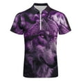 thumbnail image 4 of Purple Wolf Men Zipper T-shirt Summer Casual Short Sleeve T-shirt Top, 4 of 7