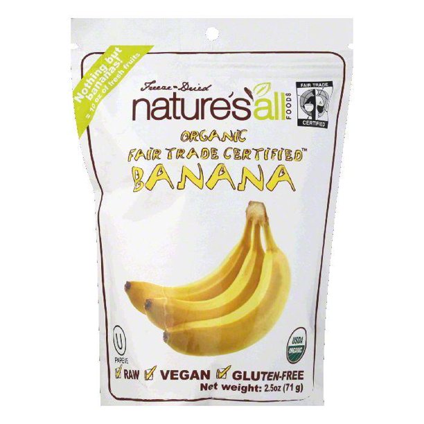Natures All Foods Freeze & Dried Organic Banana, 2.5 Oz (Pack of 12