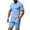 01 Light Blue, variant on Awdenio Mens Summer Beach 2 Piece Outfits Casual Vacation Cotton Linen Matching Set Short Sleeve Shirt and Shorts