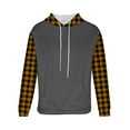 thumbnail image 4 of Mens Plus Size Hoodies Big & Tall M-4X Fleece Lined Long Sleeve Sweatshirts with Pocket Pullover Plaid Printed Warm Going-Out Streetwear Hoodie Tops, 4 of 5