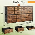 thumbnail image 2 of Dresser for Bedroom with 16 Fabric Drawers Long Dresser with Charging Station TV Stand for 60" TV Dressers & Chest of Drawers for Bedroom, Living Room, Closet, Rustic Brown, 2 of 18