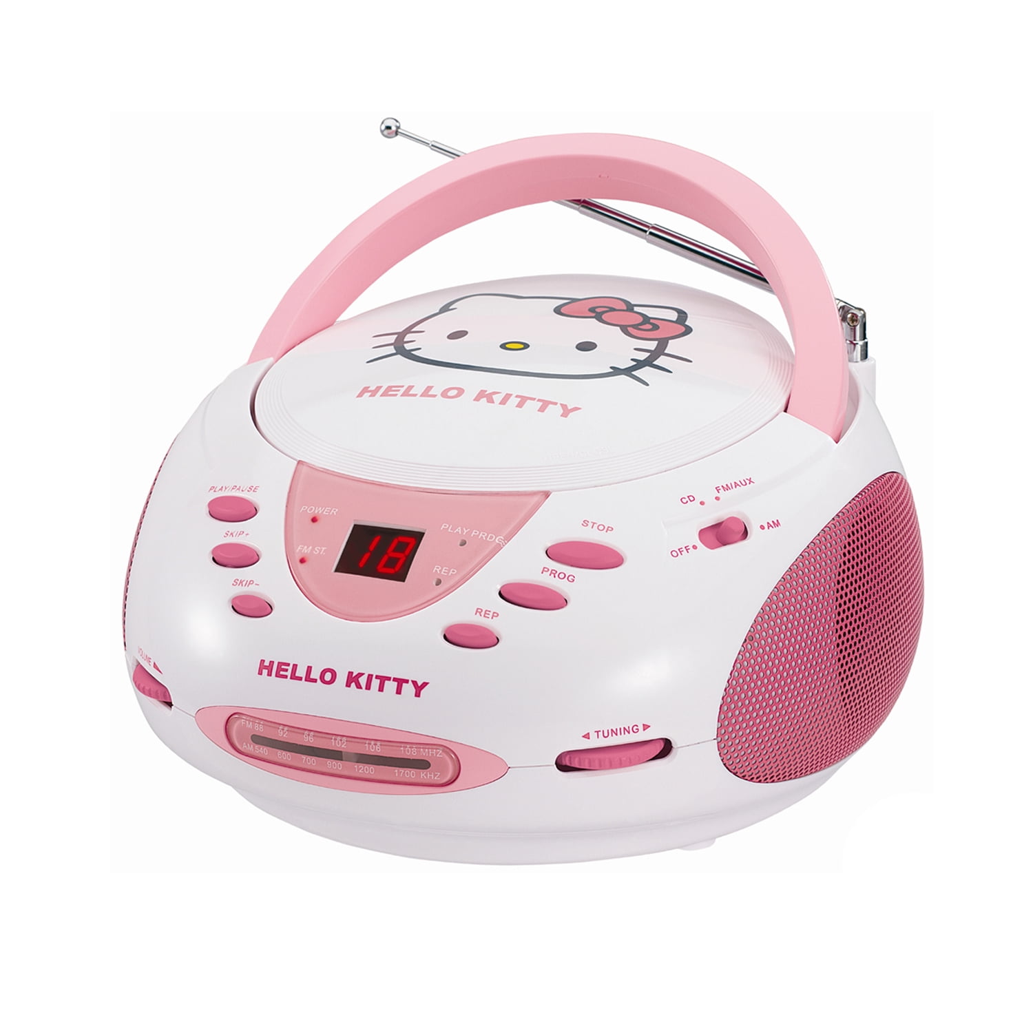Hello Kitty Stereo CD Boombox with AM/FM Radio - Walmart.com