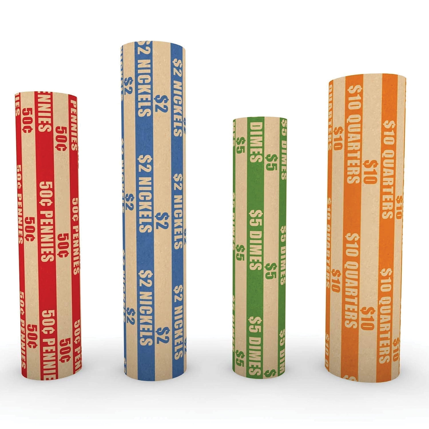 Nadex Coins NCS8-1046 1,000 Flat Standard Striped Coin Roll Wrappers for U.S. Coins