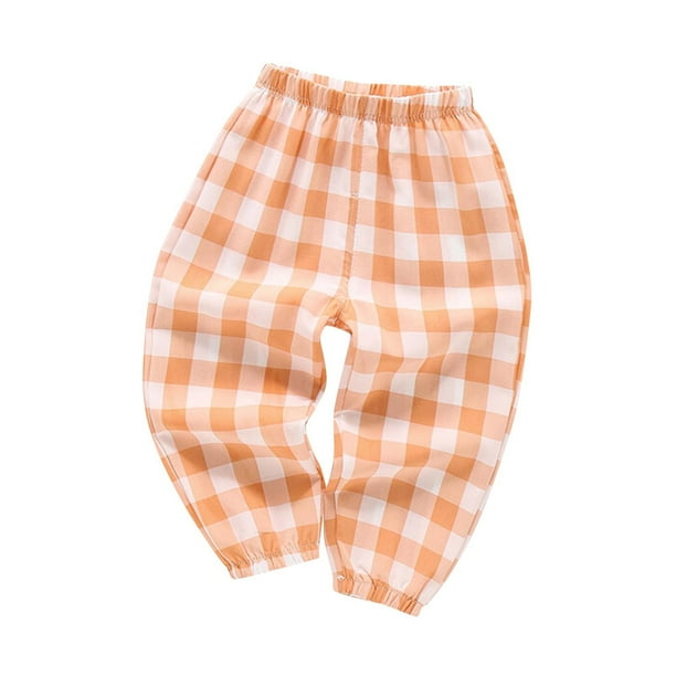 Odeerbi 2-10 Años Niños Niñas Algodón Bloomers Verano A Cuadros Pantalones Jogger A Cuadros Impreso Transpirable Farol Pantalones Haren Pantalones