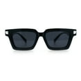 thumbnail image 4 of Womens Lip Stick Hinge Retro Horn Rim Rectangle Plastic Fashion Sunglasses Black White, 4 of 8