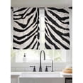 thumbnail image 2 of Black White Zebras Sheer Curtains 45 Inch Length 2 Panels Set - Light Filtering Window Treatments, Vintage Abstract Art Rod Pocket Semi Curtains for Living Room/Bedroom/Kitchen Décor, 104"W x 45"L, 2 of 7