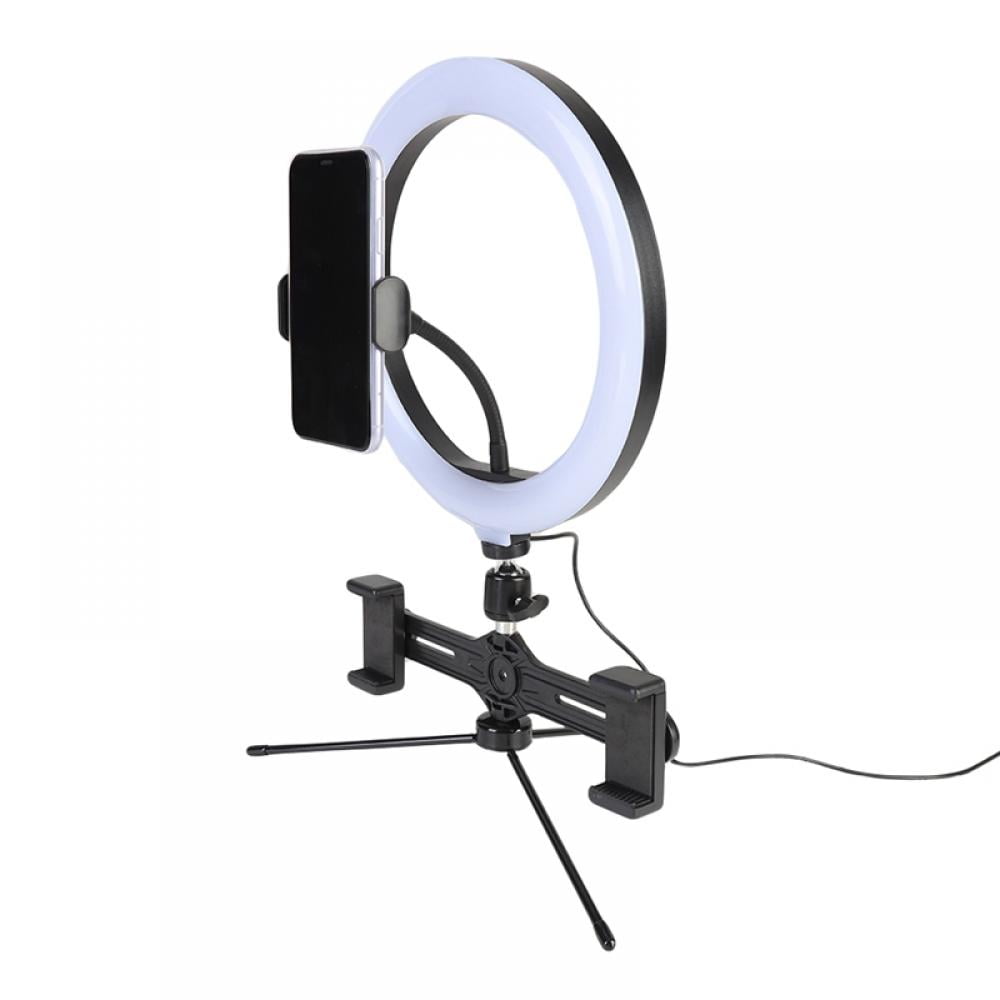 Flexible Cell Phone Holder Desktop Halo for YouTube Video/Live Streaming/Makeup/Tiktok/Photography 120 Bulbs Compatible with iPhone & Android Cell Phones 10.2 LED Selfie Ring Light with Stand 