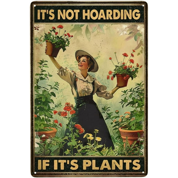 Plant Poster Art Tin Sign: Nature Posters, Garden Signs, Plant Lady Gifts, Vintage Metal Tin Signs, Plant Themed Decor, Gardening Decor, Funny Garden Signs, Plant Lover Gift 8 x 12 inches