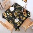 thumbnail image 2 of Black White Flower Sunflower Pattern Square Tablecloth,Waterproof Square Table Cover,Wipeable Spillproof Washable Table Cover for Home Kitchen Party Decor 52"x52"(132x132cm), 2 of 6