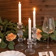 thumbnail image 5 of BalsaCircle 3 Clear Fluted Crystal Glass Taper Candle Holders Wedding Party Events Decorations Supplies, 5 of 8