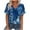 010 Navy, variant on Hvot&aat Womens Summer T Shirts Boho V Neck Short Sleeve Casual Tops Loose Fit Basic Vacation Printed Tees